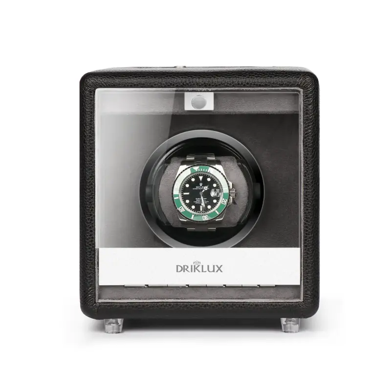 single watch winder tpd classic leather style front Watch Winders, Watch Boxes & Watch Safes Single Watch Winder TPD Classic Leather Style