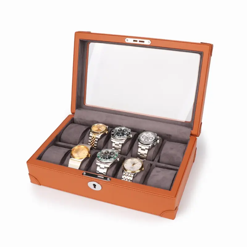driklux 10 piece watch box luxury leather finish brown 0 Watch Winders, Watch Boxes & Watch Safes Watch Winders, Watch Boxes & Watch Safes