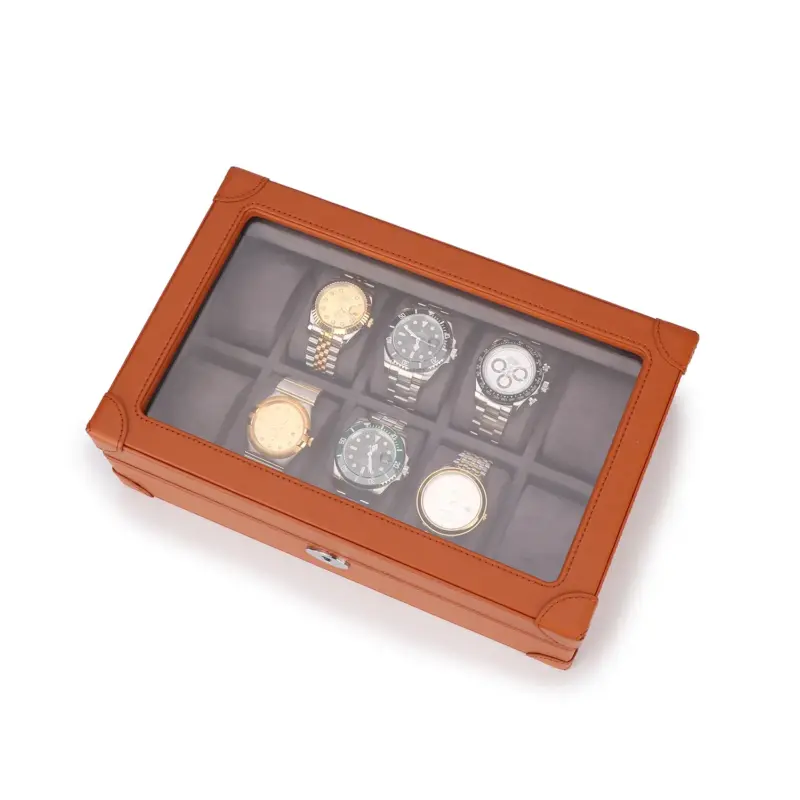 Driklux 10 Piece Watch Box Luxury Leather Finish Brown 1 driklux 10 piece watch box luxury leather finish brown Watch Winders, Watch Boxes & Watch Safes Driklux 10 Piece Watch Box Luxury Leather Finish Brown