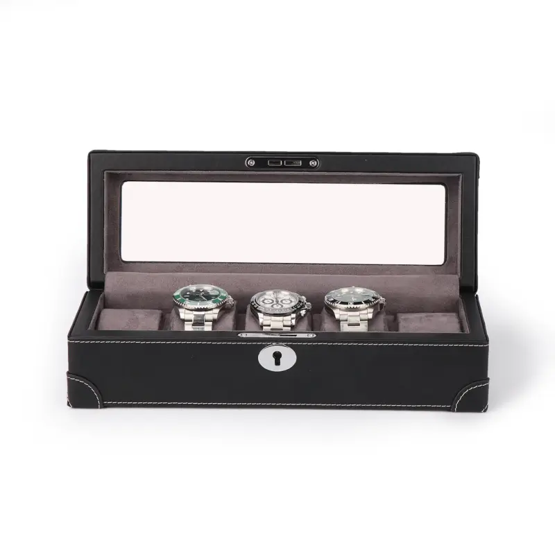driklux 5 piece watch box luxury leather finish black 00 Watch Winders, Watch Boxes & Watch Safes Watch Winders, Watch Boxes & Watch Safes