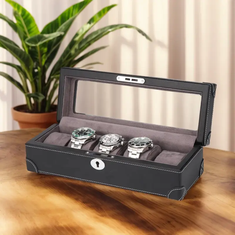 Driklux 5 Piece Watch Box Luxury Leather Finish Black 1 driklux 5 piece watch box luxury leather finish black Watch Winders, Watch Boxes & Watch Safes Driklux 5 Piece Watch Box Luxury Leather Finish Black