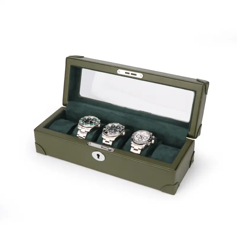 Driklux 5 Piece Watch Box Luxury Leather Finish Green 1 driklux 5 piece watch box luxury leather finish green Watch Winders, Watch Boxes & Watch Safes Driklux 5 Piece Watch Box Luxury Leather Finish Green