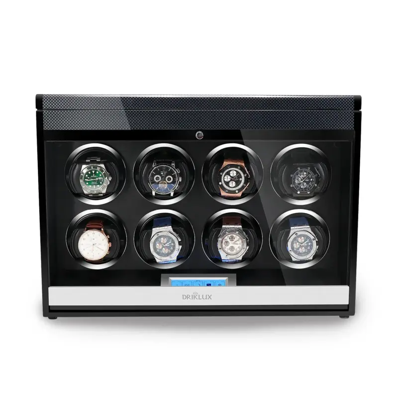driklux luxury 8 piece watch winder carbon fiber texture 01 1 Watch Winders, Watch Boxes & Watch Safes Driklux Luxury 8 Piece Watch Winder Carbon Fiber Texture