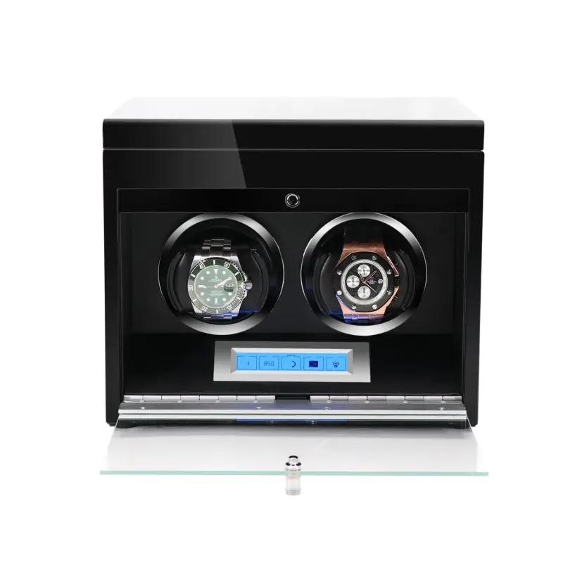 driklux luxury double watch winder black high gloss finish 01 Watch Winders, Watch Boxes & Watch Safes Driklux Luxury Double Watch Winder Black High-gloss Finish