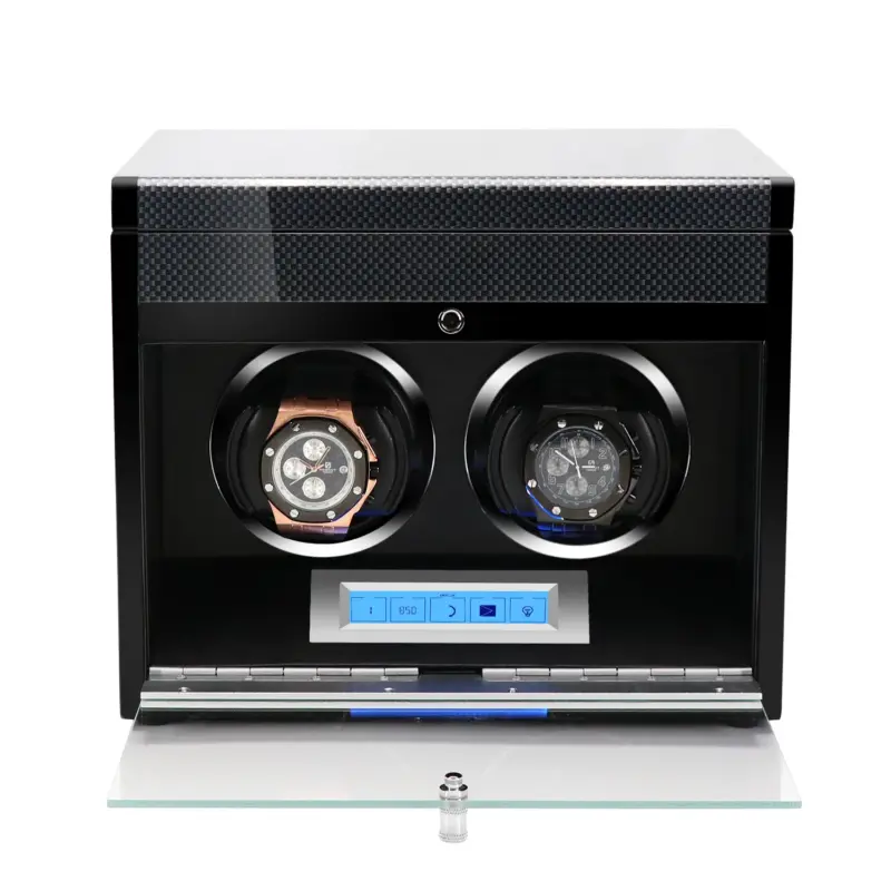driklux luxury double watch winder carbon fiber texture 0 Watch Winders, Watch Boxes & Watch Safes Driklux Luxury Double Watch Winder Carbon Fiber Texture