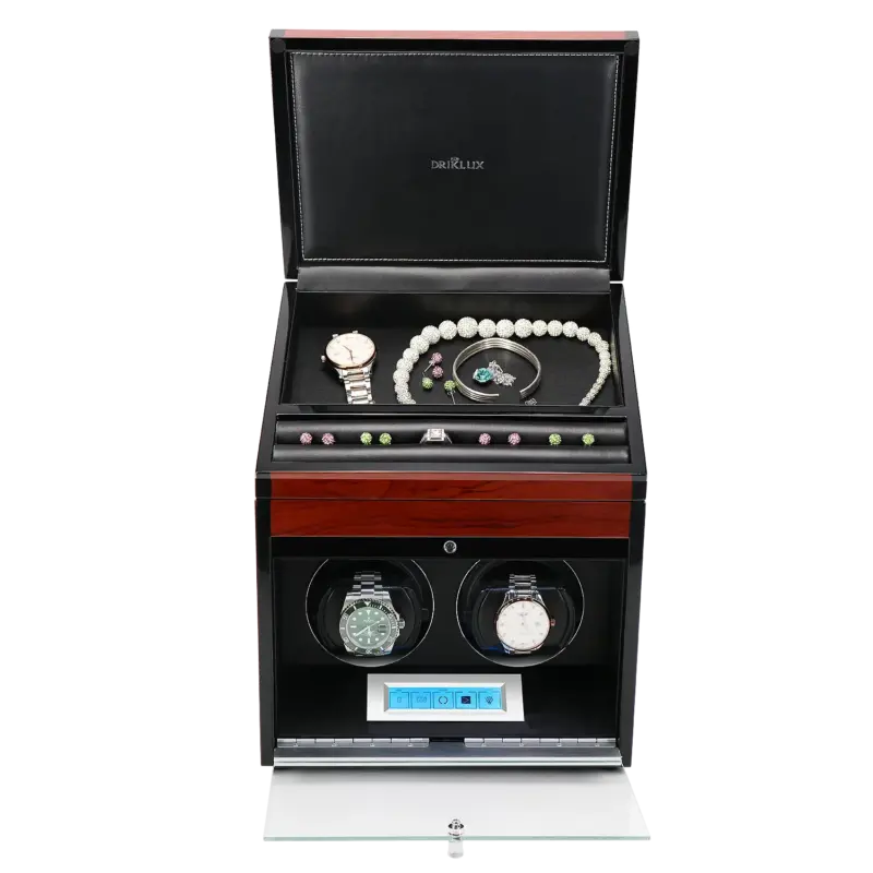 Driklux Luxury Single Watch Winder Red Wood Grain 2 driklux luxury single watch winder red wood grain 0 Watch Winders, Watch Boxes & Watch Safes Driklux Luxury Single Watch Winder Red Wood Grain