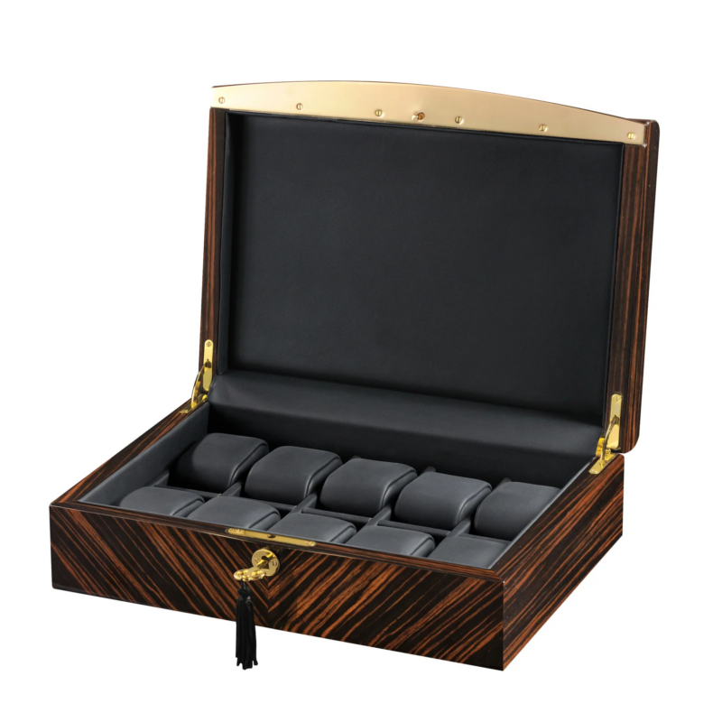 volta 10 watch box ebony wood open Watch Winders, Watch Boxes & Watch Safes Watch Winders, Watch Boxes & Watch Safes