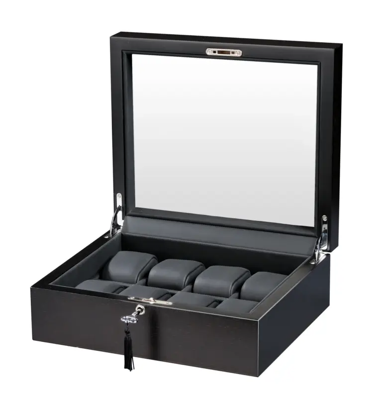 volta 8 piece watch box rustic brown with see through top 0 Watch Winders, Watch Boxes & Watch Safes Volta 8 Piece Watch Box Rustic Brown with See Through Top
