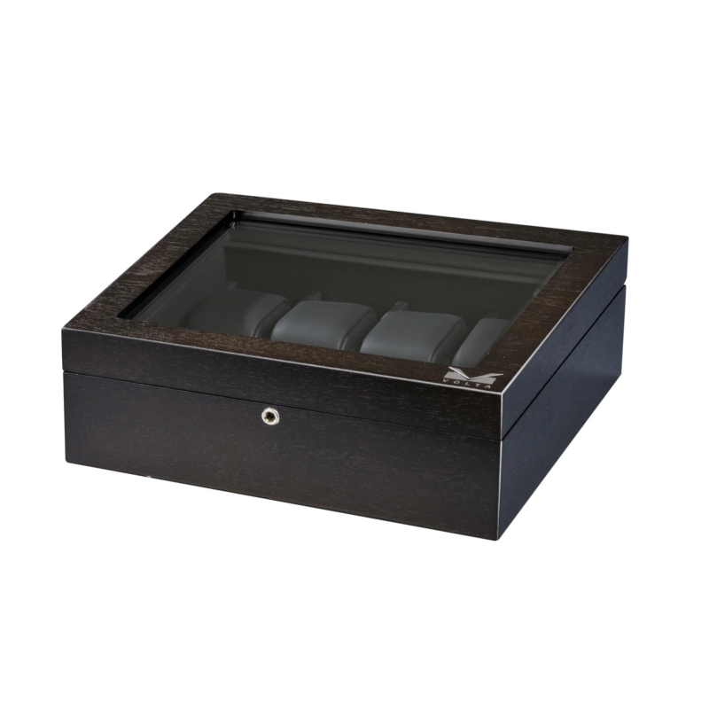 volta 8 piece watch box rustic brown with see through top Watch Winders, Watch Boxes & Watch Safes Volta 8 Piece Watch Box Rustic Brown with See Through Top