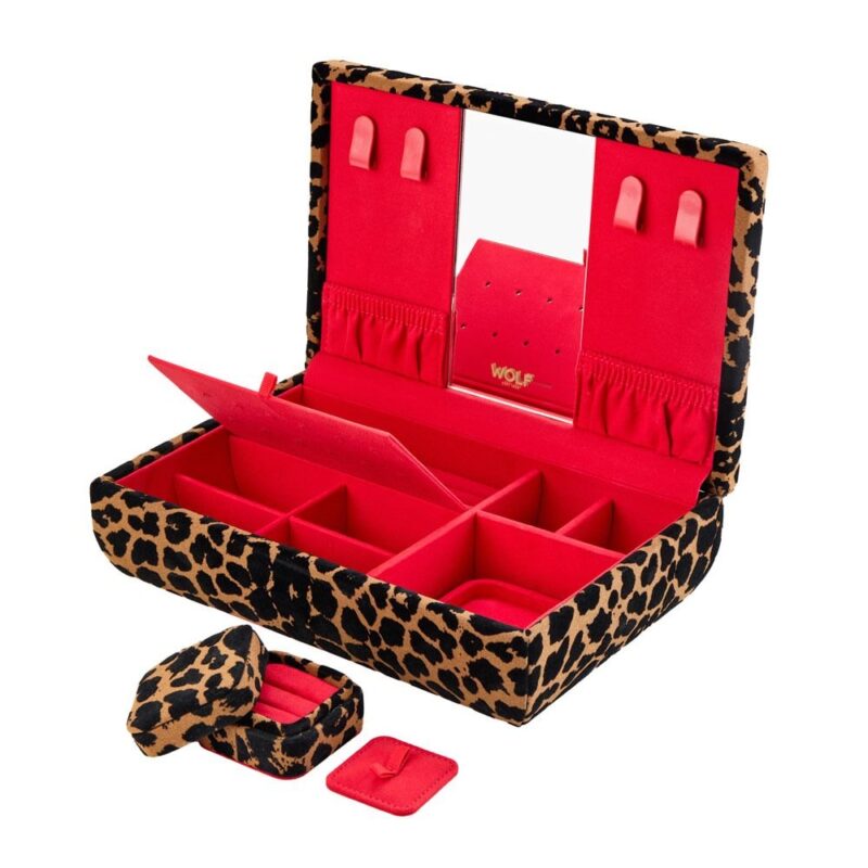 wolf medium jewellery box savanna leopard print Watch Winders, Watch Boxes & Watch Safes WOLF Medium Jewellery Box Savanna Leopard Print