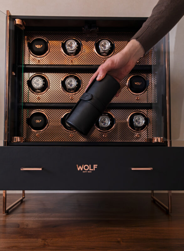 wolf axis 12 piece watch winder cabinet copper 10 Watch Winders, Watch Boxes & Watch Safes WOLF Axis 12 Piece Watch Winder Cabinet Copper