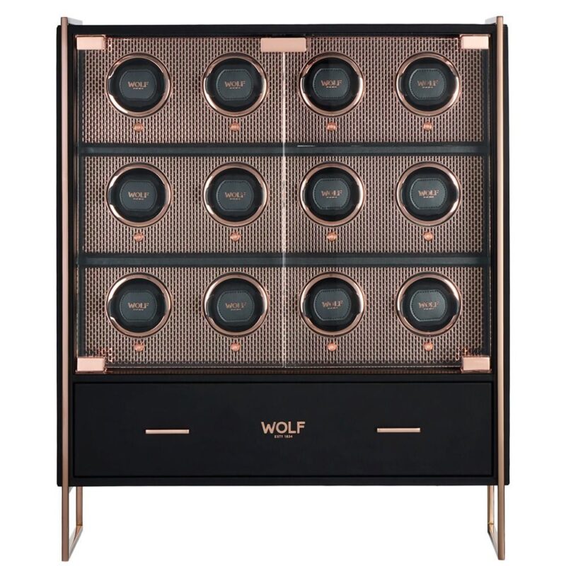 wolf axis 12 piece watch winder cabinet copper Watch Winders, Watch Boxes & Watch Safes Watch Winders, Watch Boxes & Watch Safes