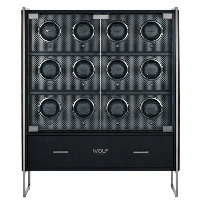 wolf axis 12 piece watch winder cabinet powder coat Watch Winders, Watch Boxes & Watch Safes Watch Winders, Watch Boxes & Watch Safes
