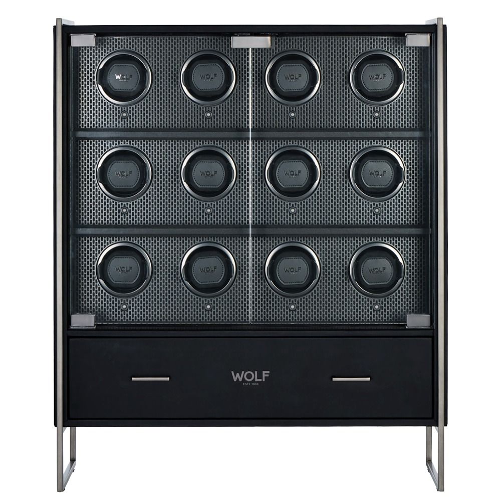 wolf-axis-12-piece-watch-winder-cabinet-powder-coat wolf axis 12 piece watch winder cabinet powder coat Watch Winders, Watch Boxes & Watch Safes WOLF Axis 12 Piece Watch Winder Cabinet Powder Coat
