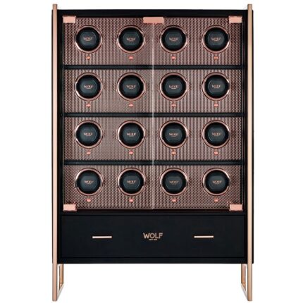 WOLF Axis 16 Piece Watch Winder Cabinet Copper