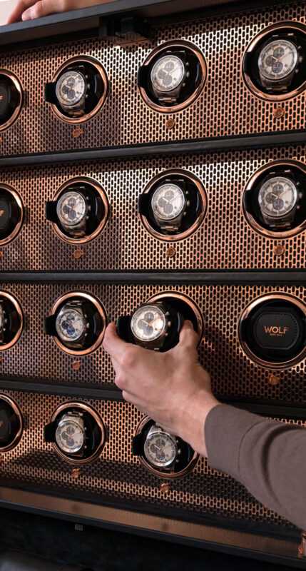 WOLF Axis 16 Piece Watch Winder Cabinet Copper 3 wolf axis 16 piece watch winder cabinet copper l2 Watch Winders, Watch Boxes & Watch Safes WOLF Axis 16 Piece Watch Winder Cabinet Copper