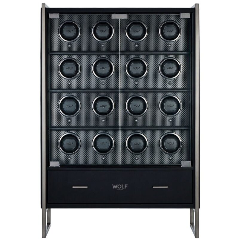 wolf axis 16 piece watch winder cabinet powder coat Watch Winders, Watch Boxes & Watch Safes Watch Winders, Watch Boxes & Watch Safes