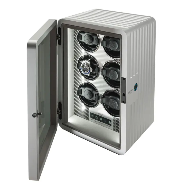 rapport neo six watch winder silver 01 Watch Winders, Watch Boxes & Watch Safes Watch Winders, Watch Boxes & Watch Safes