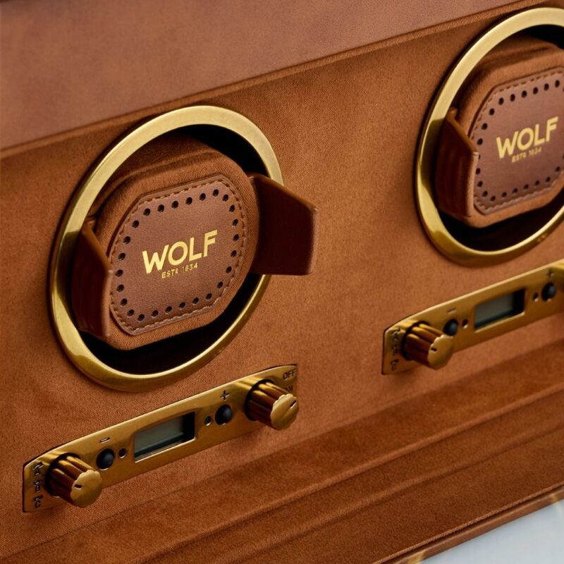 WOLF Brogue Double Watch Winder with Storage 2 wolf brogue double watch winder with storage 02 Watch Winders, Watch Boxes & Watch Safes WOLF Brogue Double Watch Winder with Storage