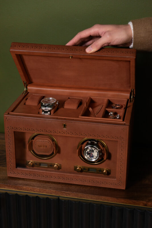 wolf brogue double watch winder with storage 07 Watch Winders, Watch Boxes & Watch Safes Watch Winders, Watch Boxes & Watch Safes