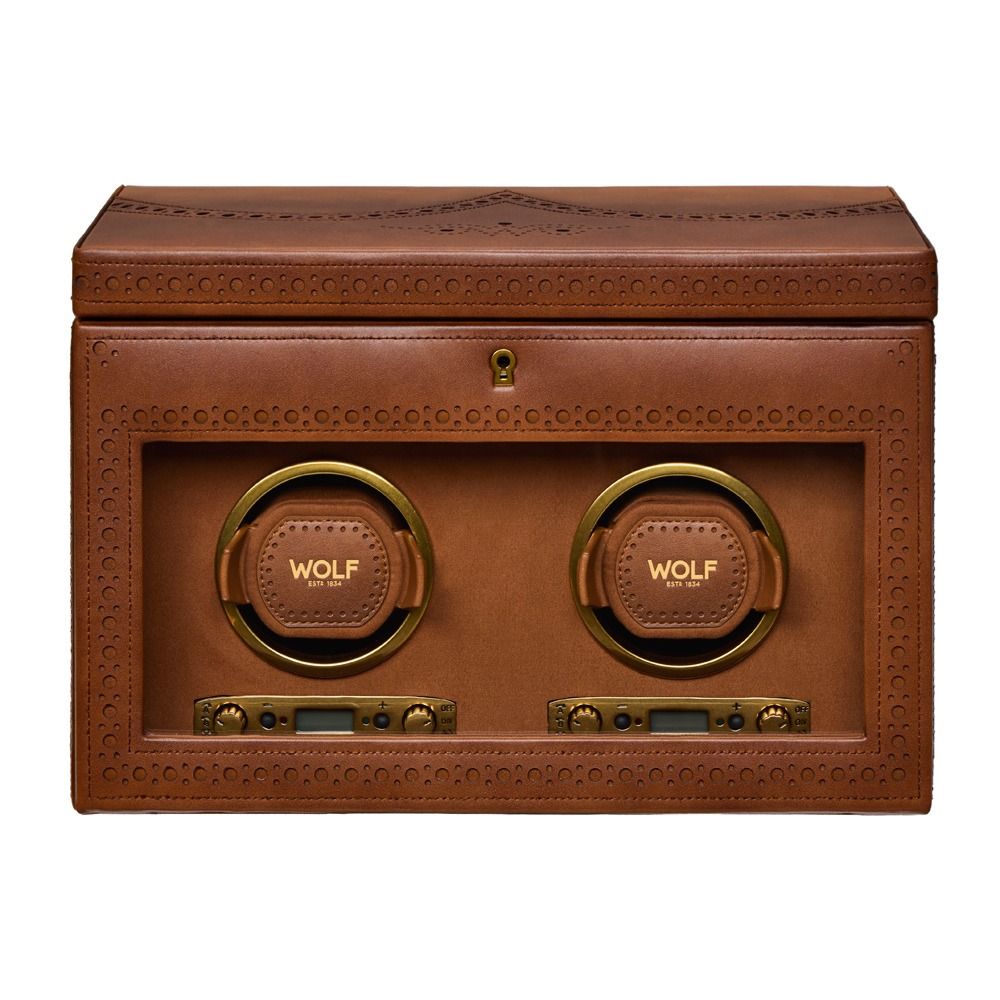 wolf-brogue-double-watch-winder-with-storage wolf brogue double watch winder with storage Watch Winders, Watch Boxes & Watch Safes WOLF Brogue Double Watch Winder with Storage