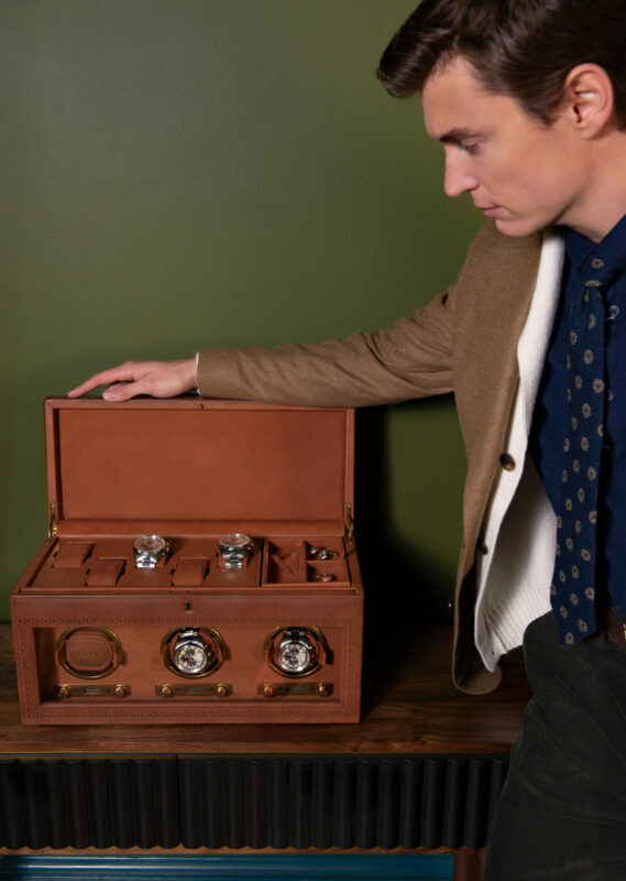 wolf brogue triple watch winder with storage 07 Watch Winders, Watch Boxes & Watch Safes Watch Winders, Watch Boxes & Watch Safes