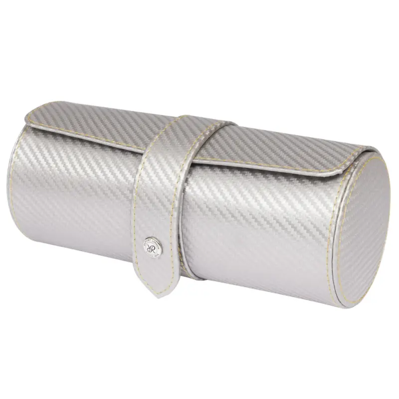 Rapport Carbon Three Watch Roll Silver 2 rapport carbon three watch roll silver 00 Watch Winders, Watch Boxes & Watch Safes Rapport Carbon Three Watch Roll Silver