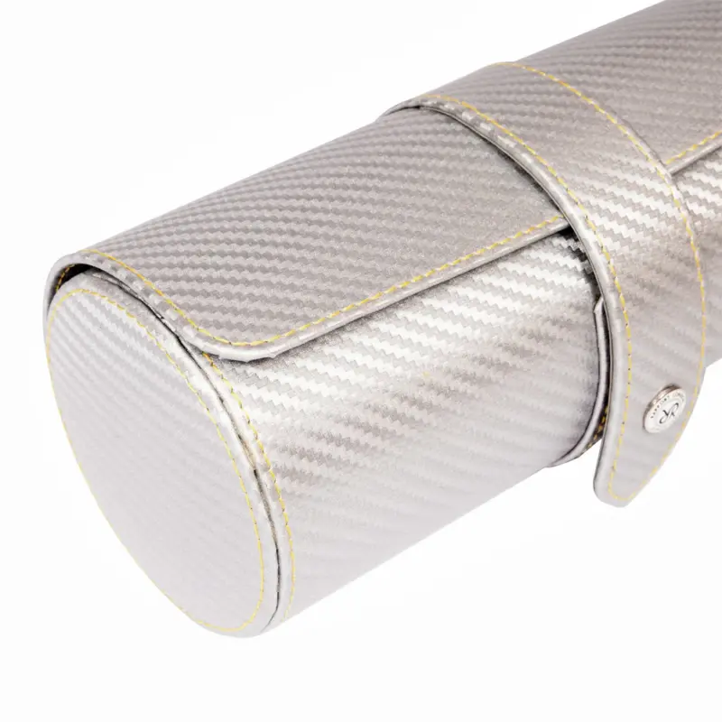 Rapport Carbon Three Watch Roll Silver 3 rapport carbon three watch roll silver 01 Watch Winders, Watch Boxes & Watch Safes Rapport Carbon Three Watch Roll Silver