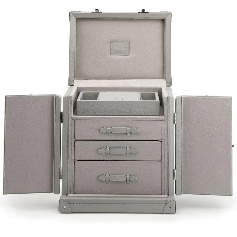 Rapport Deluxe Jewellery Trunk Grey 1 rapport deluxe jewellery trunk grey 00 Watch Winders, Watch Boxes & Watch Safes Rapport Deluxe Jewellery Trunk Grey