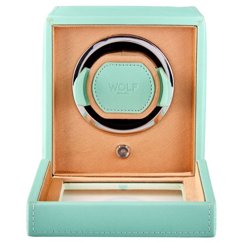 wolf cub single watch winder with cover seltzer mint peach 01 Watch Winders, Watch Boxes & Watch Safes Watch Winders, Watch Boxes & Watch Safes
