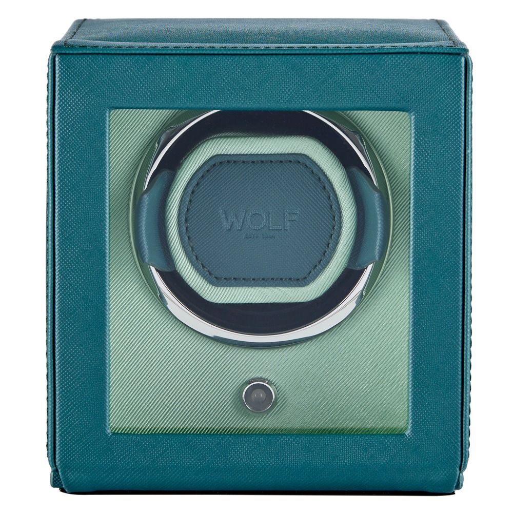 wolf-cub-single-watch-winder-with-cover-seltzer-teal-mint wolf cub single watch winder with cover seltzer teal mint Watch Winders, Watch Boxes & Watch Safes WOLF Cub Single Watch Winder with Cover Seltzer Teal/Mint