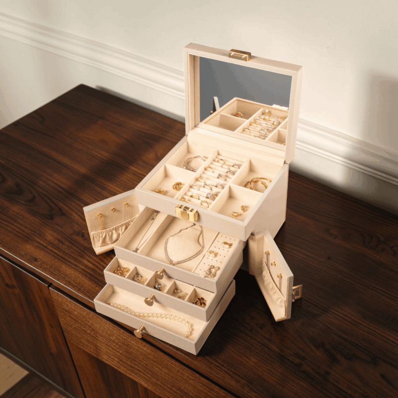 billstone jewellery box aura soft beige 0 Watch Winders, Watch Boxes & Watch Safes Watch Winders, Watch Boxes & Watch Safes