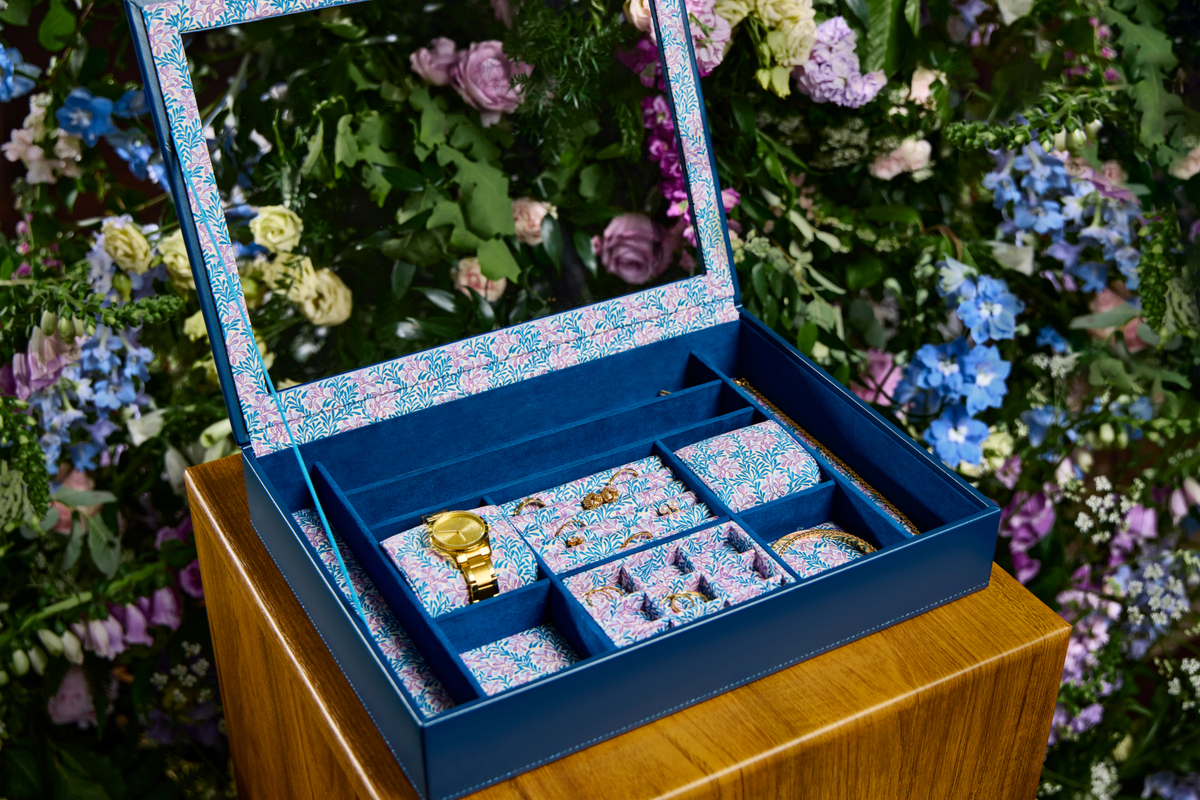 wolf x fiona howard sophia jewelry box with window indigo fruit botanical lifestyle Watch Winders, Watch Boxes & Watch Safes Watch Winders, Watch Boxes & Watch Safes